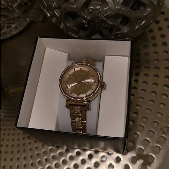 Michael Kors Women's 36mm Sofie Stainless Steel Chronograph Watch - Rose Gold - Picture 5 of 8